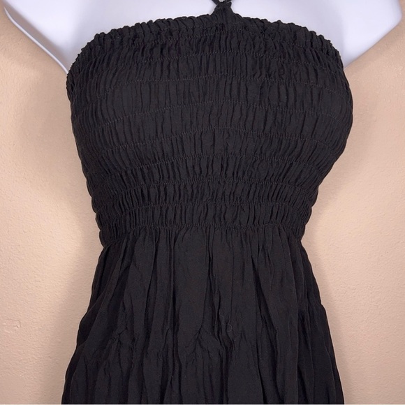 SMALL TROPICAL PRINT HALTER DRESS SLEEVELESS BEACH VACATION COLORFUL STRETCH TOP - Picture 3 of 12